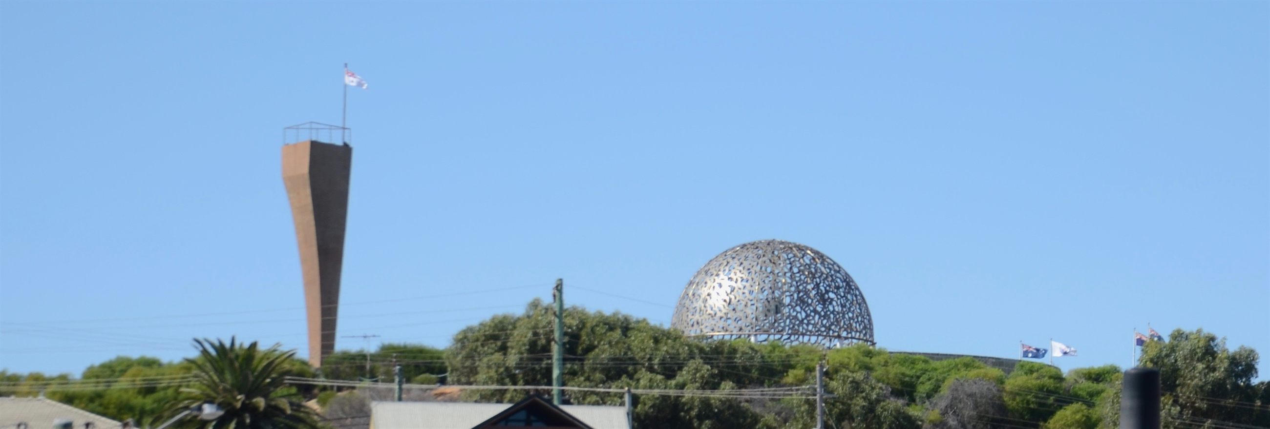 Panorama of Geraldton with the HMAS Sydney II Memorial dome